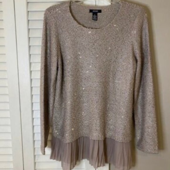Sequin embellished tan and gold - Picture 3 of 3